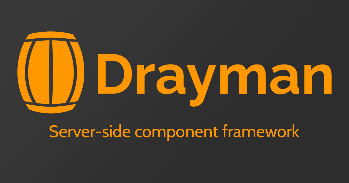 Drayman is a server-side component framework that allows you to use any available HTML element, web component or custom Drayman third-party component 